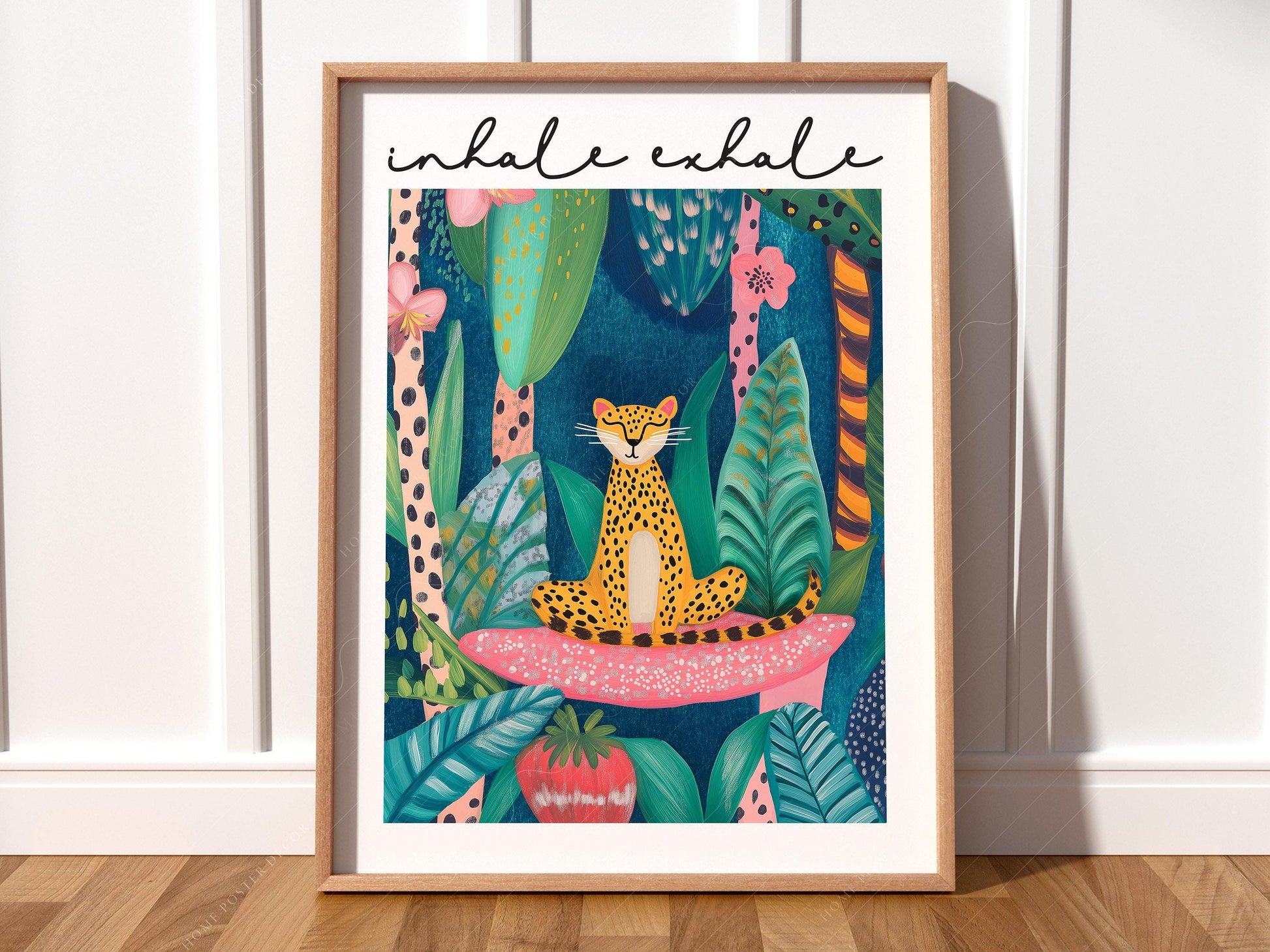 Inhale Exhale Cheetah Art Print – Maximalist Jungle – children's room art print