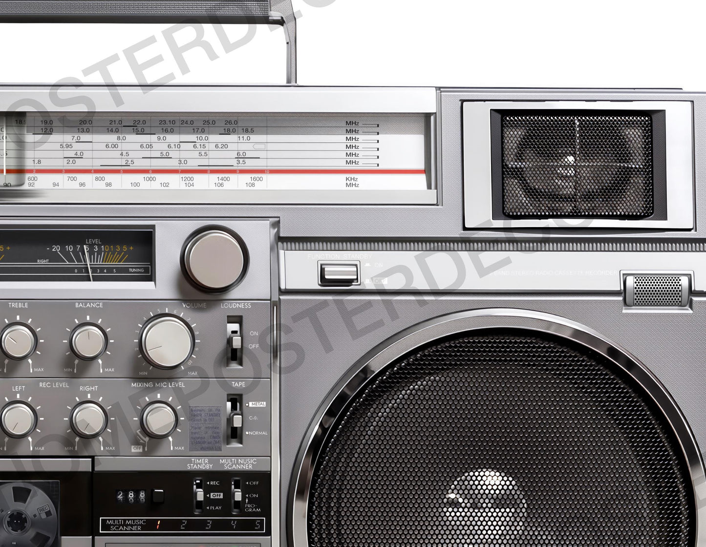 RC M90 Boombox Art Print – 80s Hip Hop Retro Music – fine art wall poster