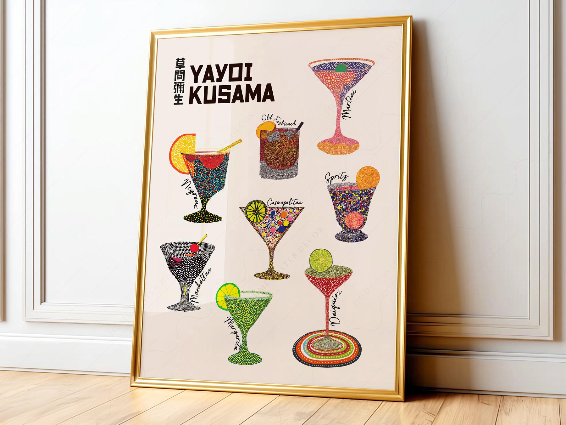 Yayoi Kusama Polka Dot Cocktails Art Print – Colorful – museum quality art print