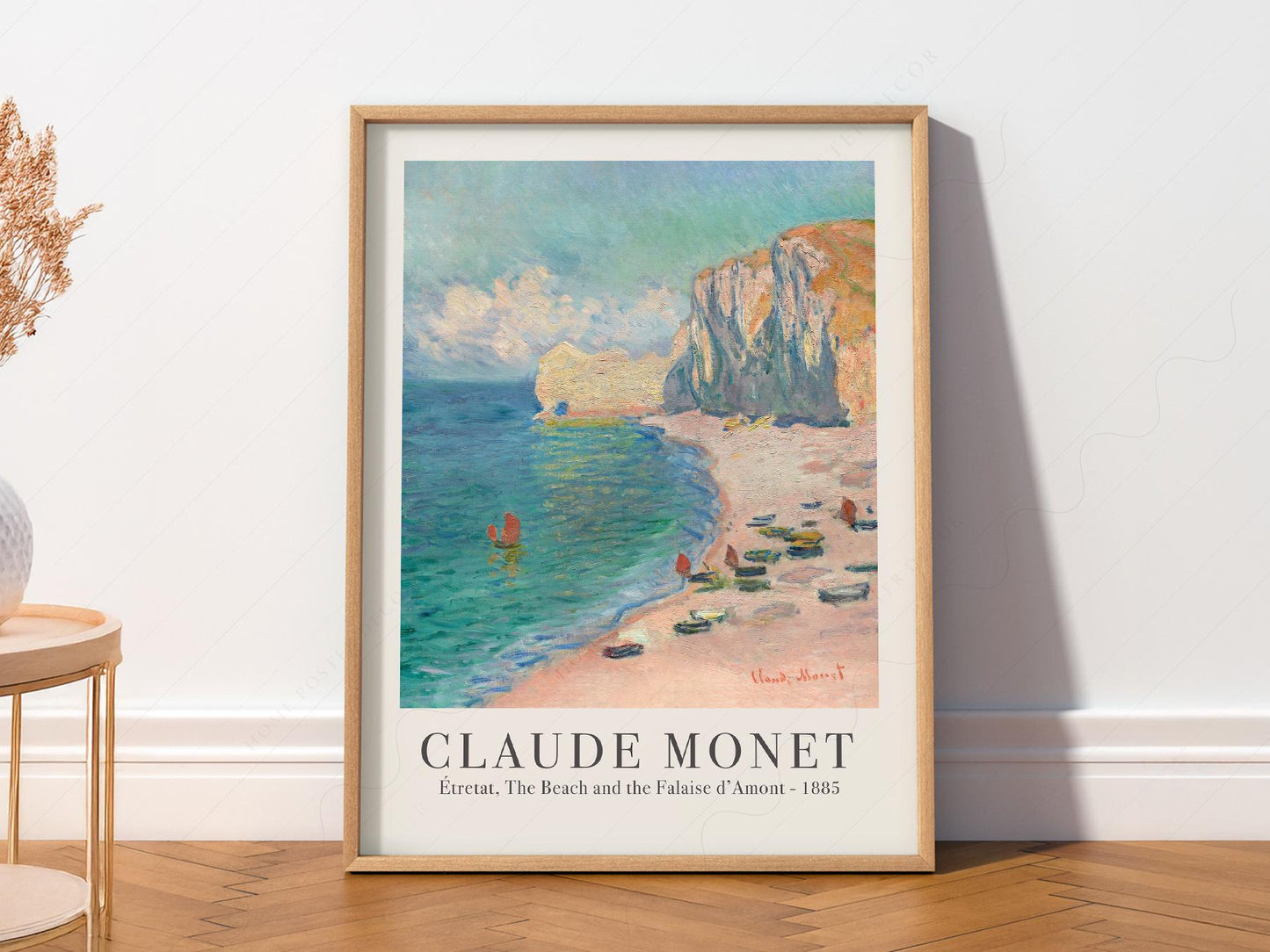 Claude Monet Étretat Beach and Falaise d'Amont Print – exhibition poster wall art