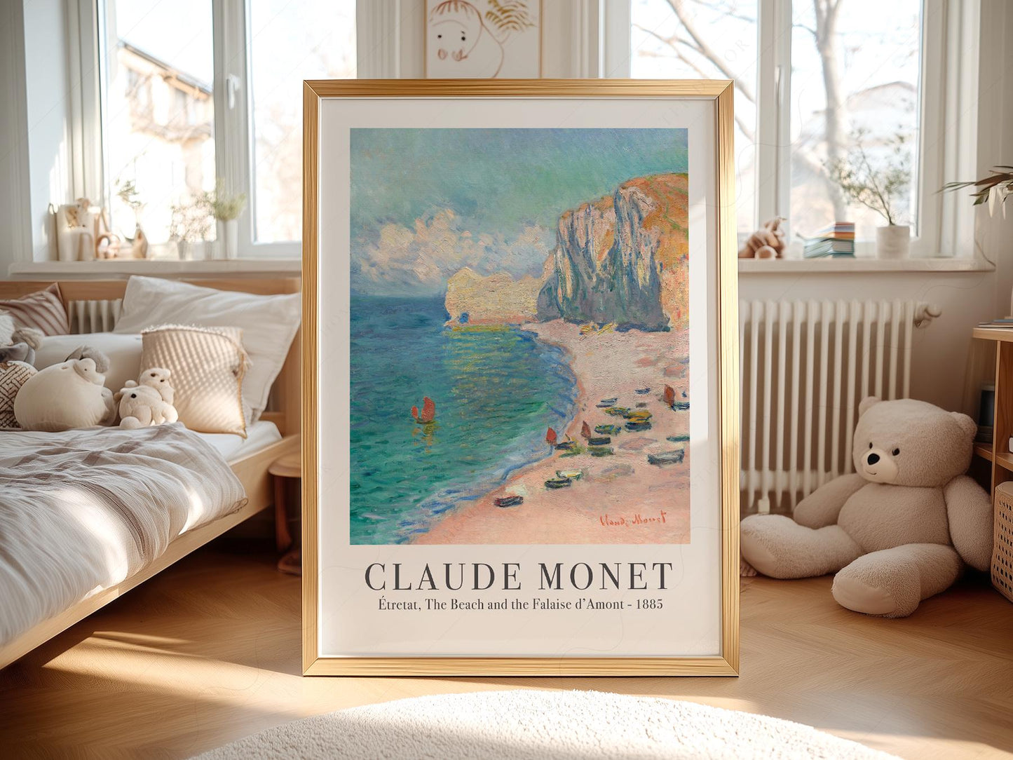 Claude Monet Étretat Beach and Falaise d'Amont Print – fine art wall poster