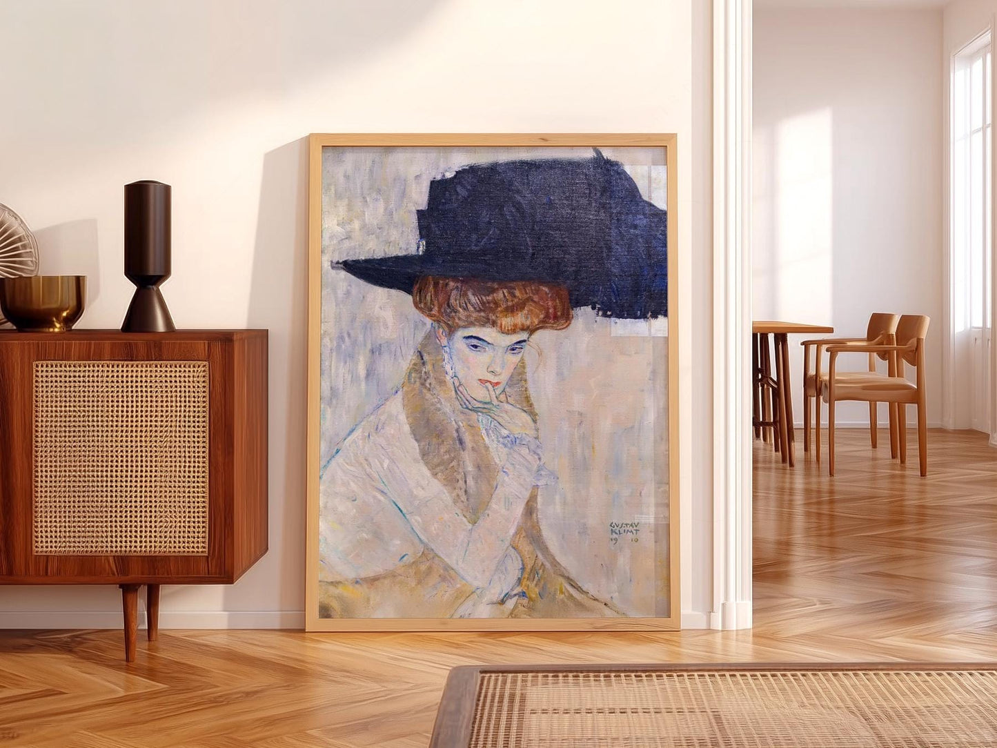 Gustav Klimt The Black Feather Hat Print – Elegant – museum quality art print