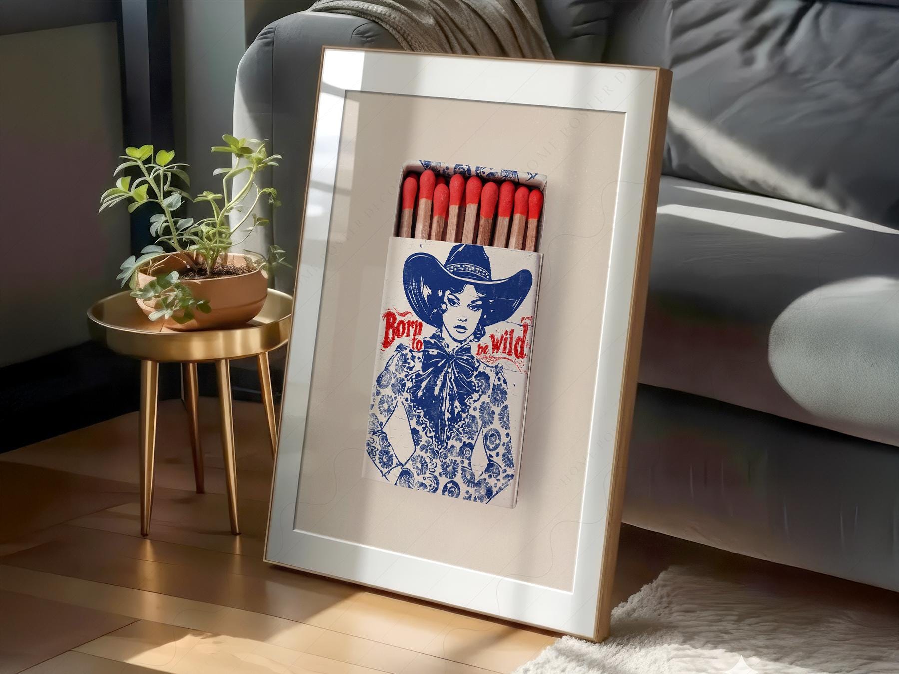 Born to Be Wild Cowgirl Matchbox Print – Vintage – classic matchbox series art print