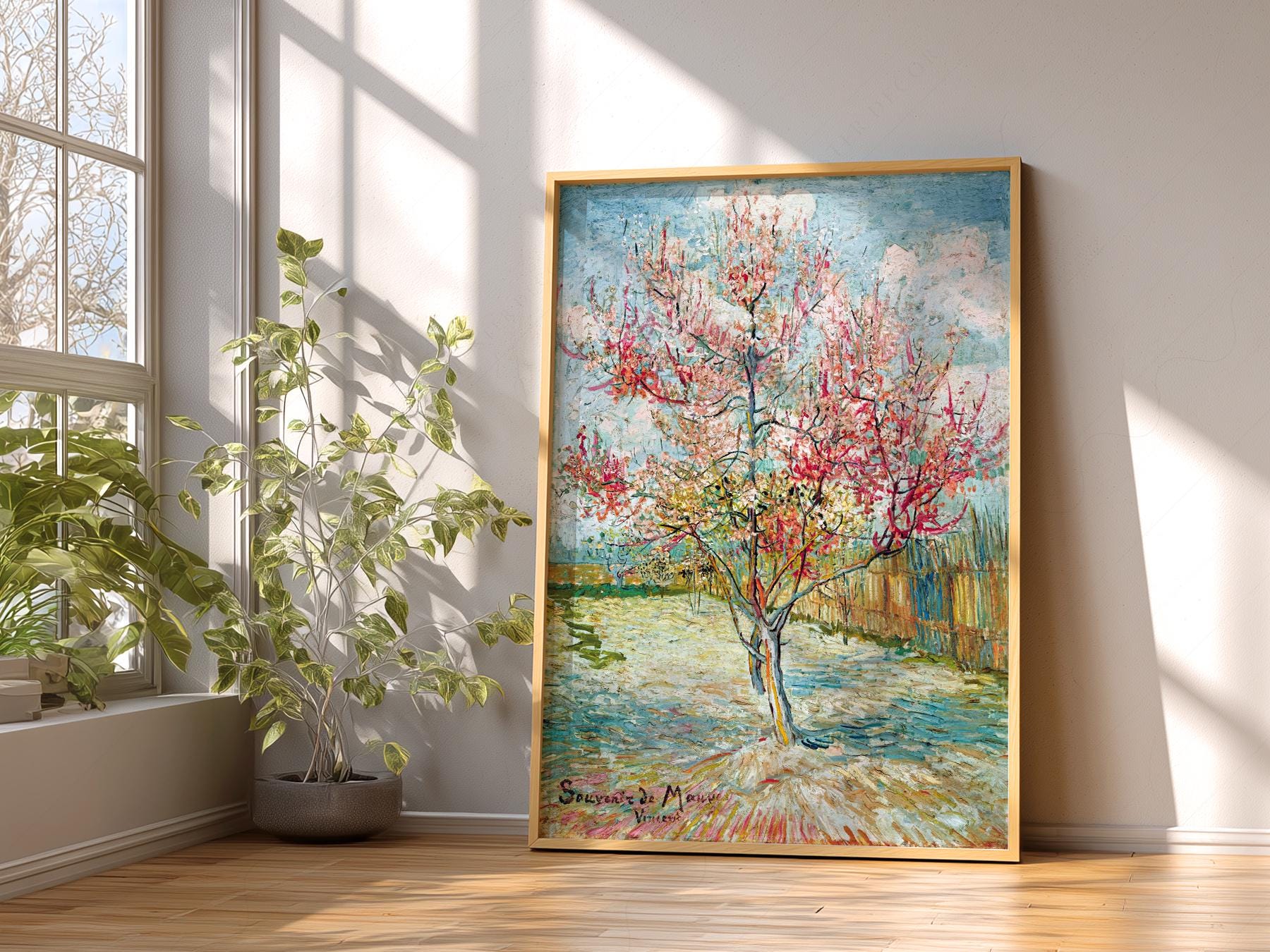 Vincent Van Gogh Pink Peach Trees Art Print – Famous – classic art print reproduction