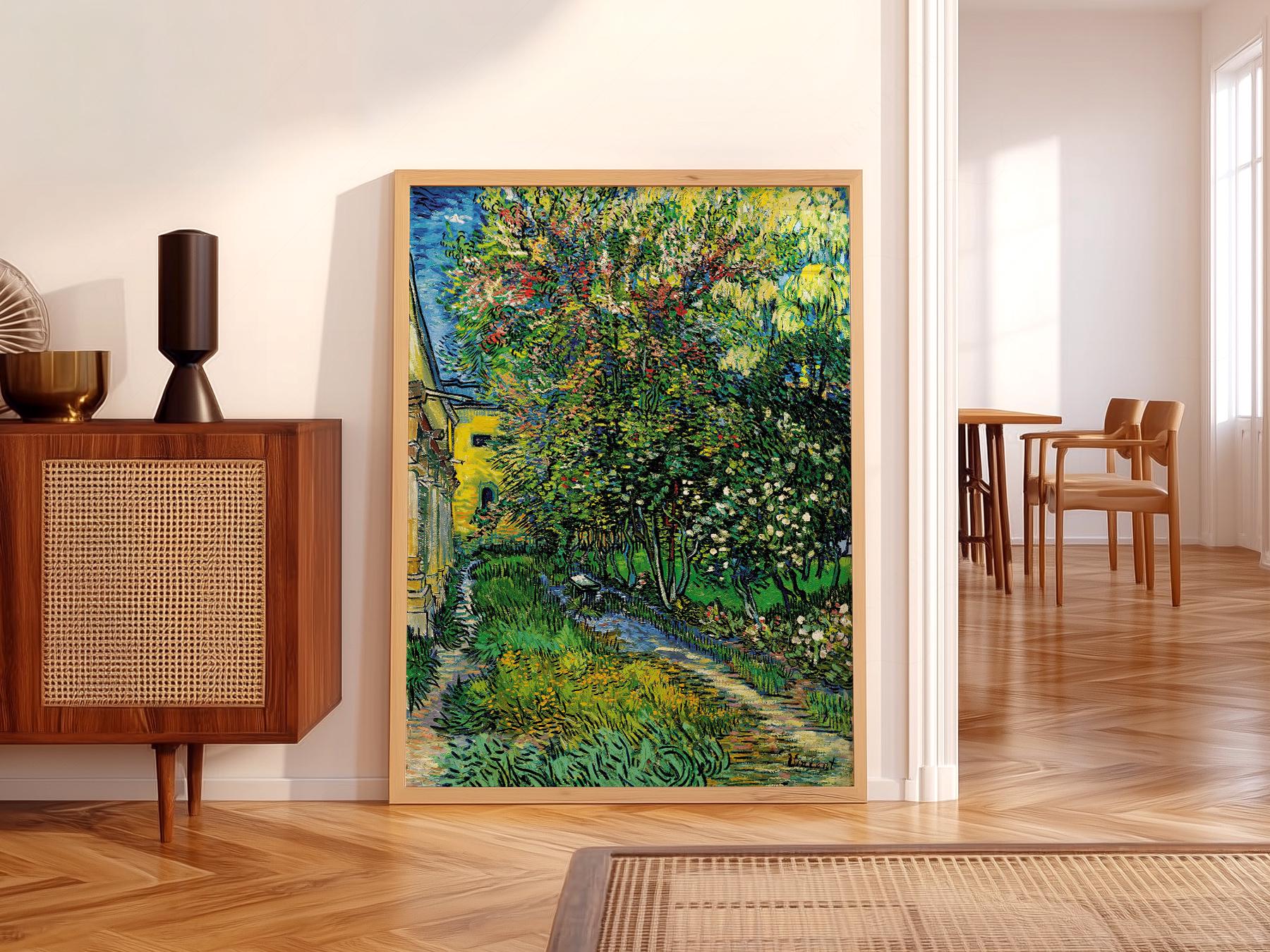 Van Gogh The Garden of the Asylum at Saint-Rémy Print – gallery wall art poster