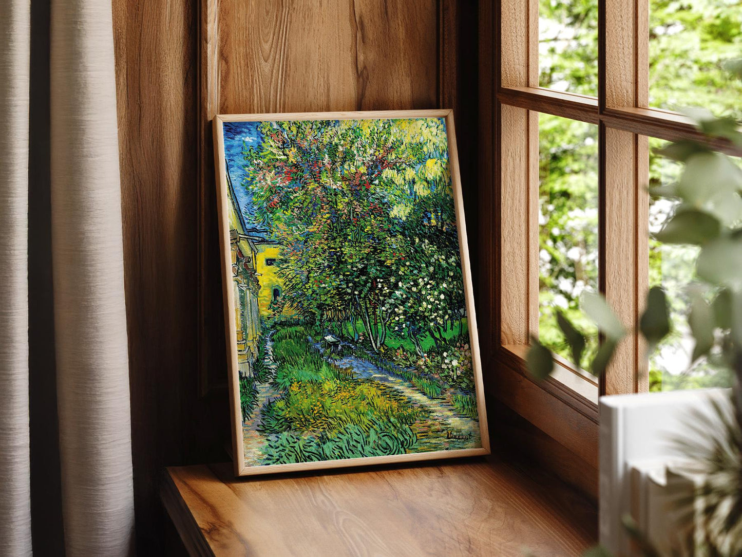 Van Gogh The Garden of the Asylum at Saint-Rémy Print – fine art wall poster