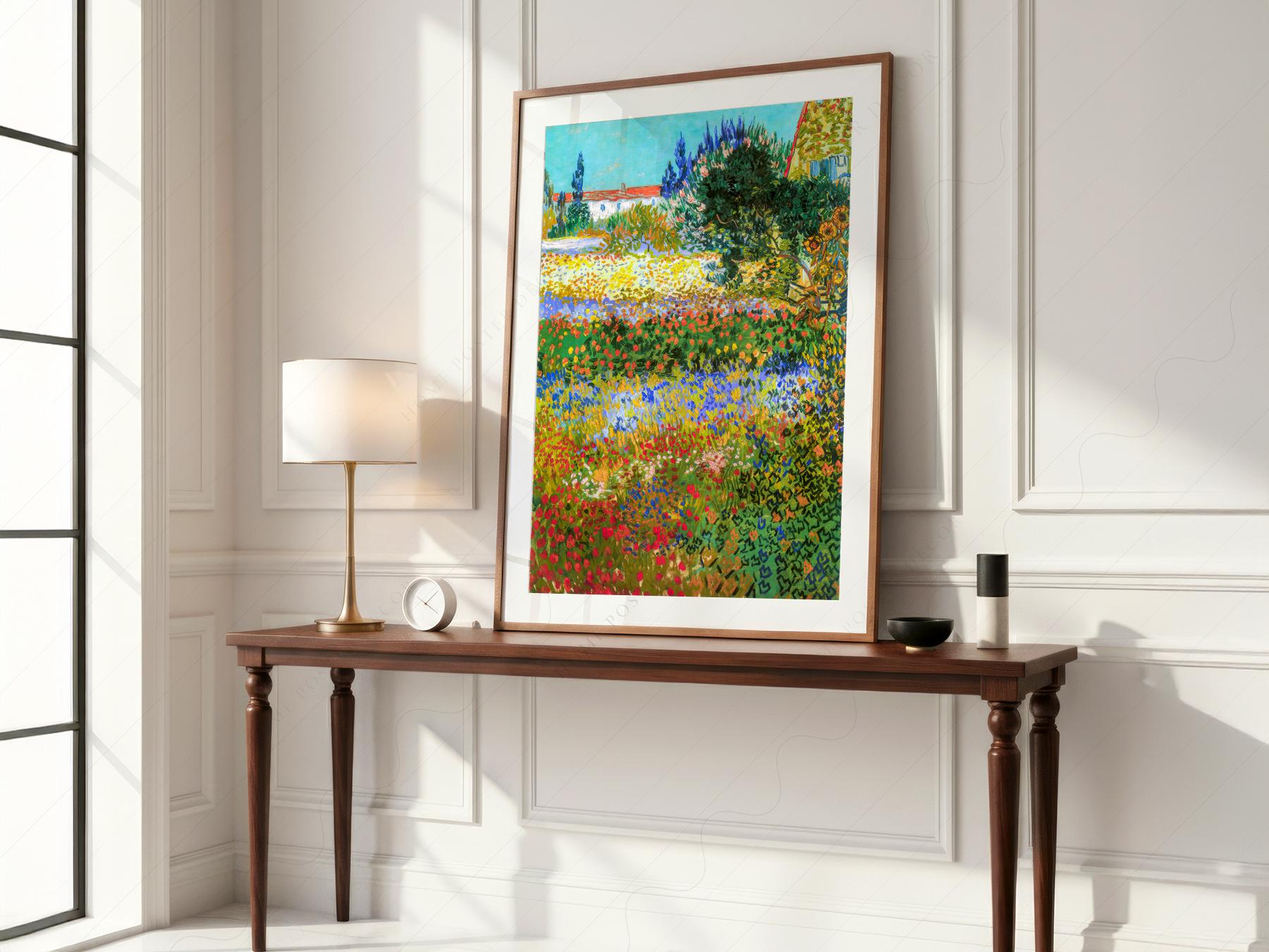 Vincent Van Gogh Flowering Garden Print – Famous – gallery wall art poster