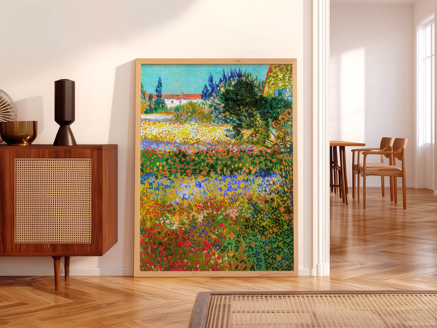 Vincent Van Gogh Flowering Garden Print – Famous – museum quality art print