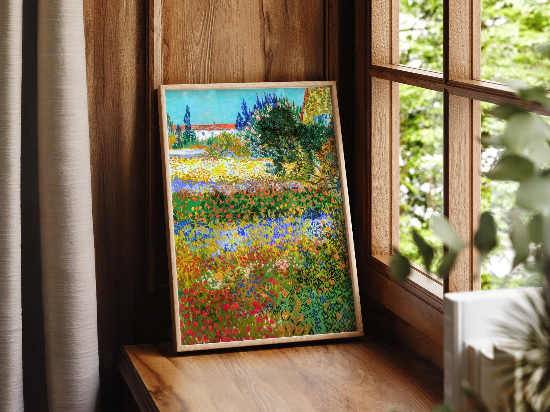 Vincent Van Gogh Flowering Garden Print – Famous – high quality art print