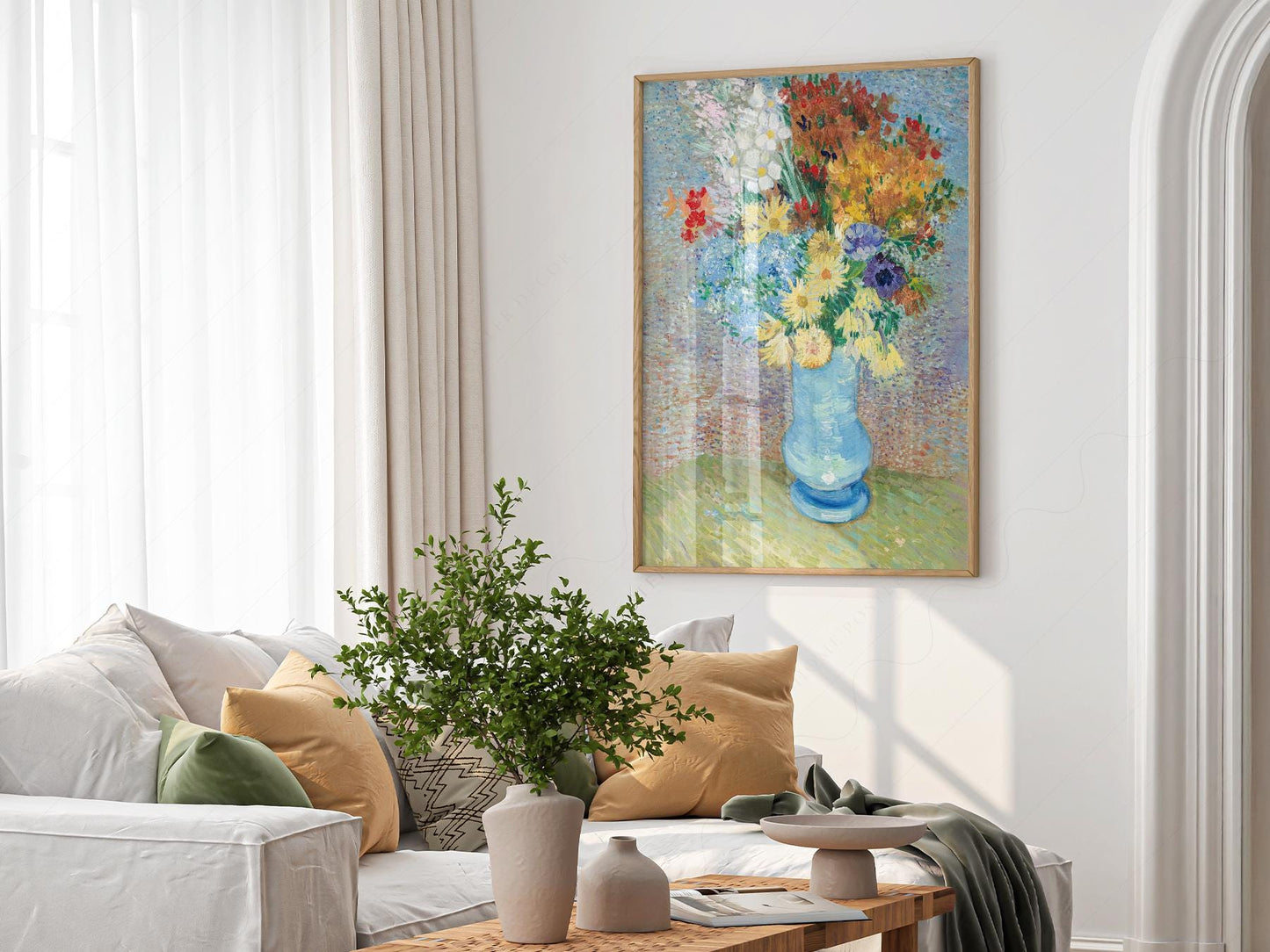 Van Gogh Flowers in a Blue Vase Art Print – Famous – high quality art print