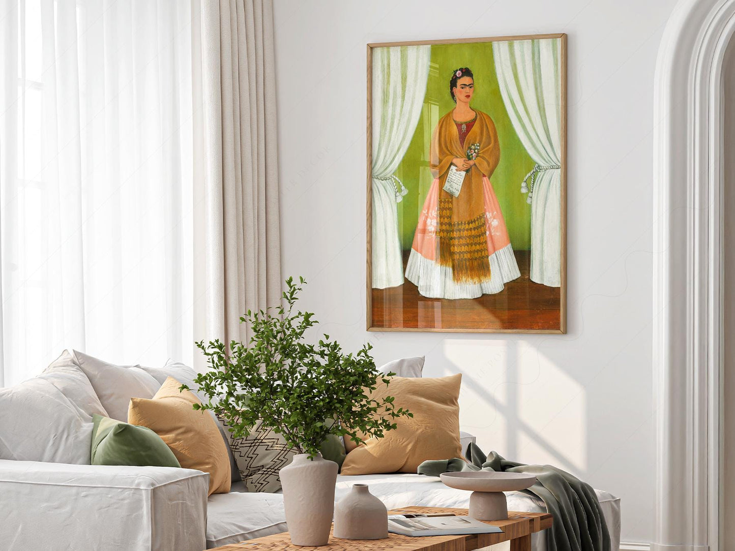 Frida Kahlo Self-Portrait Art Print – Mexican Folk Art – exhibition poster wall art