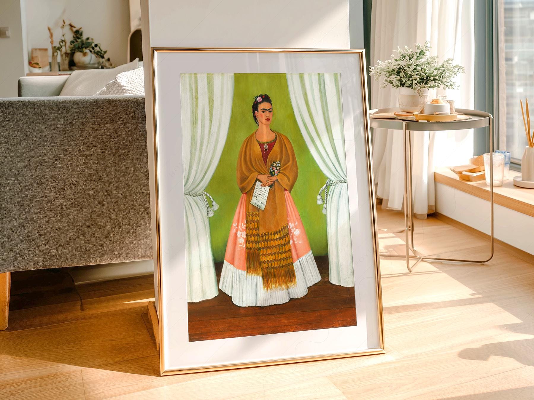 Frida Kahlo Self-Portrait Art Print – Mexican Folk Art – archival paper art print