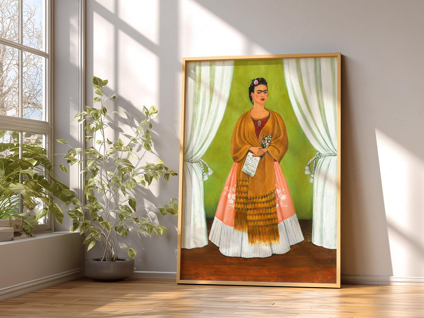 Frida Kahlo Self-Portrait Art Print – Mexican Folk Art – fine art wall poster