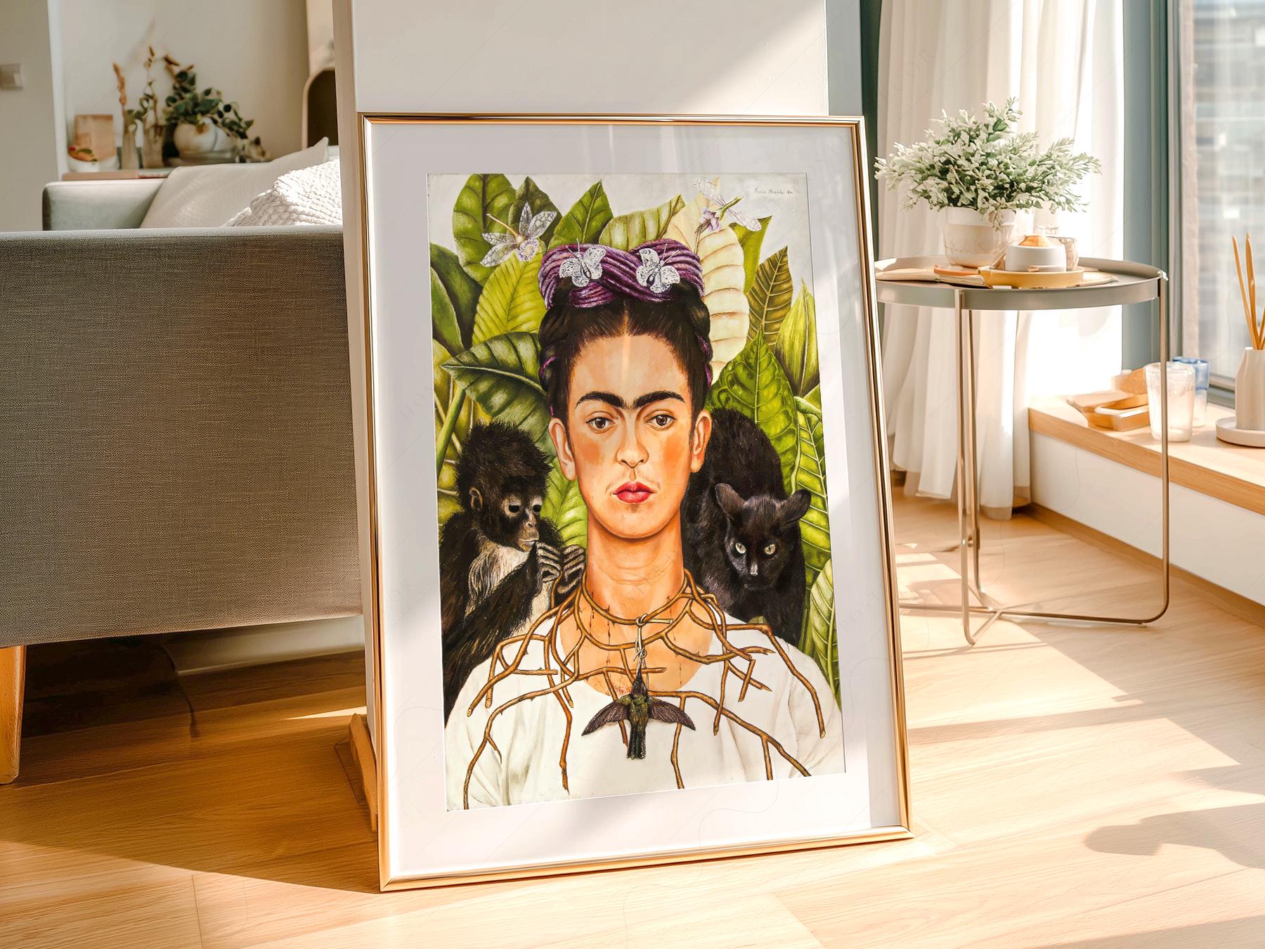 Frida Kahlo Self-Portrait with Thorn Necklace Print – archival paper art print
