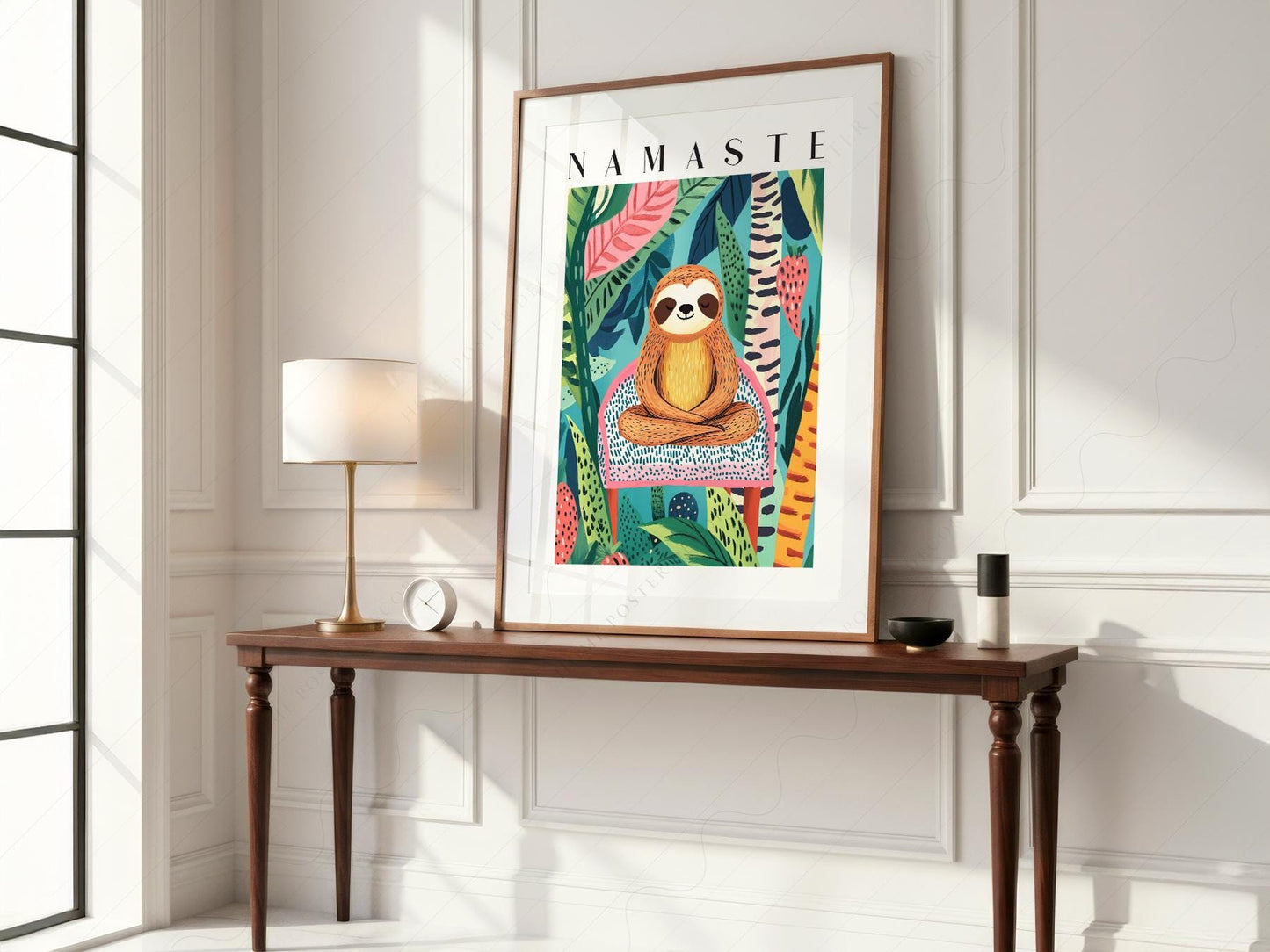 Namaste Sloth Art Print – Tropical Jungle Wall Art – classic art print reproduction
