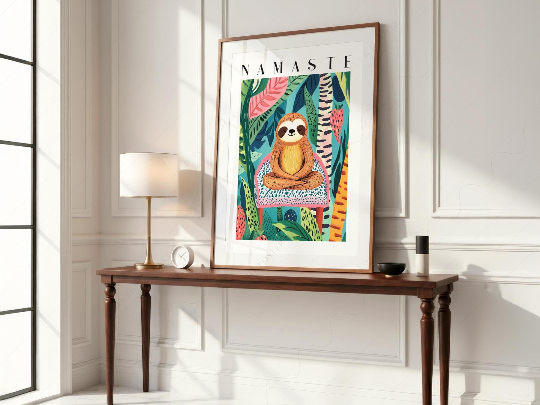 Namaste Sloth Art Print – Tropical Jungle Wall Art – classic art print reproduction