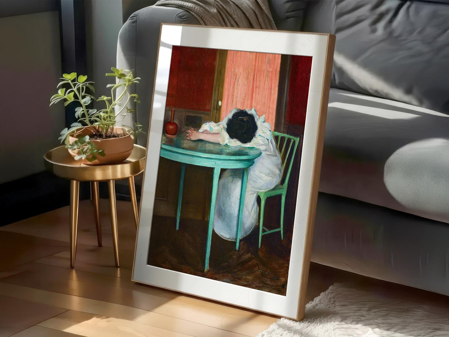 Ramon Casas Tired Art Print – Moody Vintage Portrait – archival paper art print