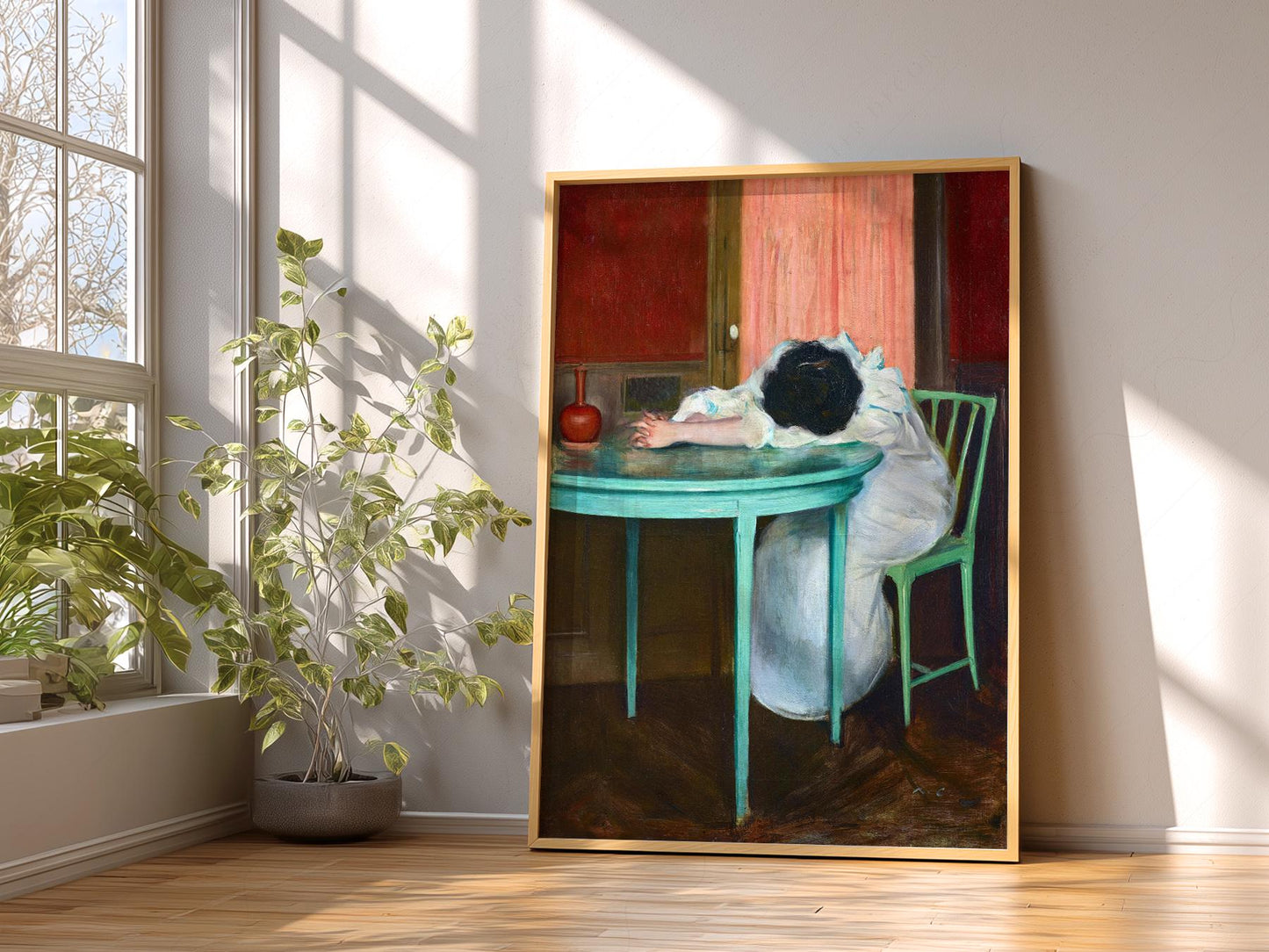 Ramon Casas Tired Art Print – Moody Vintage Portrait – art poster for living room