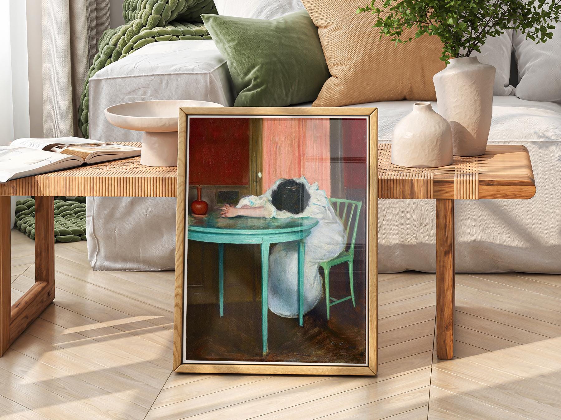 Ramon Casas Tired Art Print – Moody Vintage Portrait – fine art wall poster