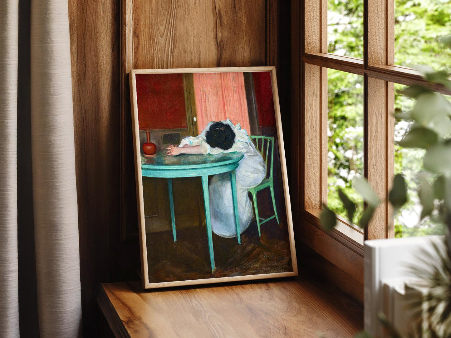 Ramon Casas Tired Art Print – Moody Vintage Portrait – classic art print reproduction