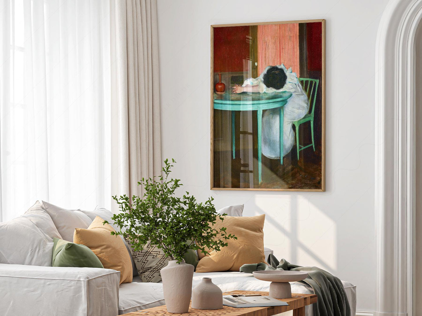 Ramon Casas Tired Art Print – Moody Vintage Portrait – exhibition poster wall art