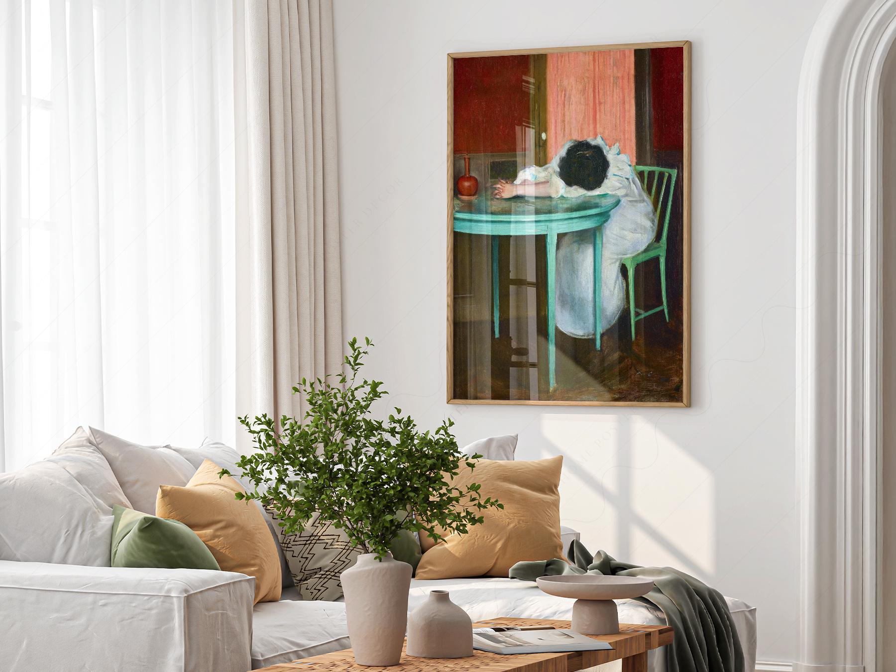 Ramon Casas Tired Art Print – Moody Vintage Portrait – exhibition poster wall art