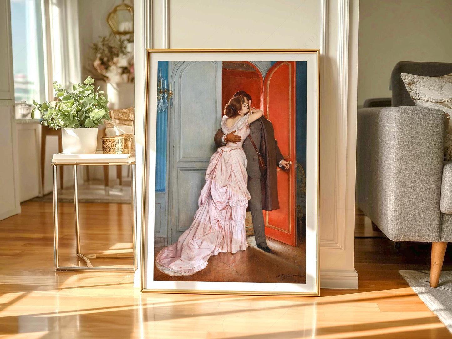 Auguste Toulmouche The Kiss Art Print – Romantic – classic art print reproduction