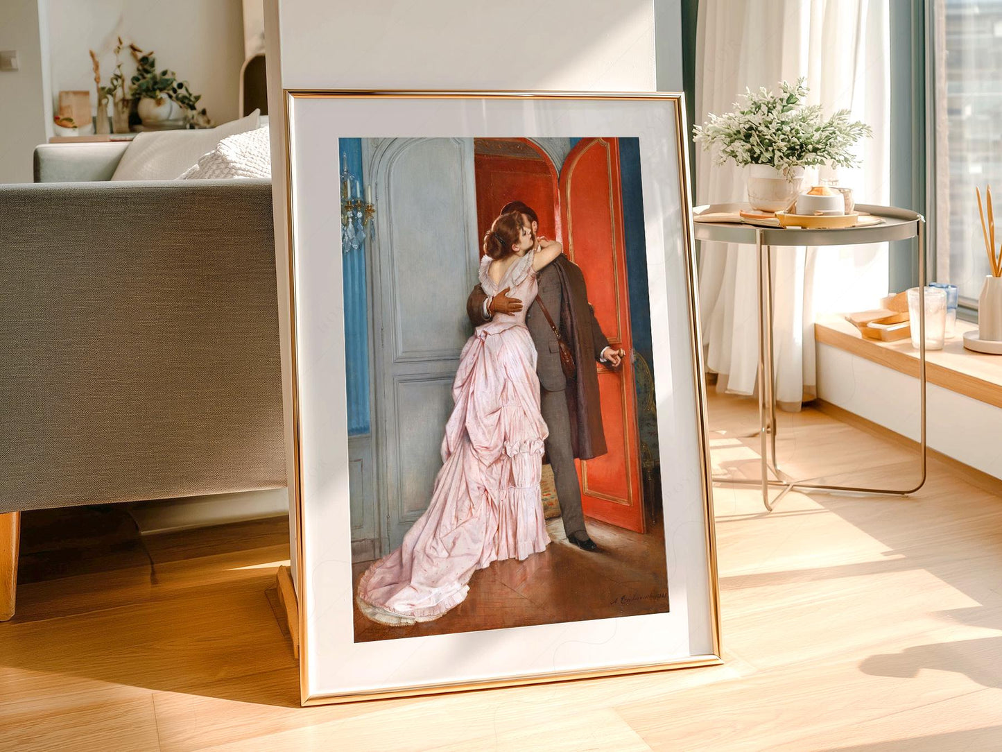 Auguste Toulmouche The Kiss Art Print – Romantic – archival paper art print