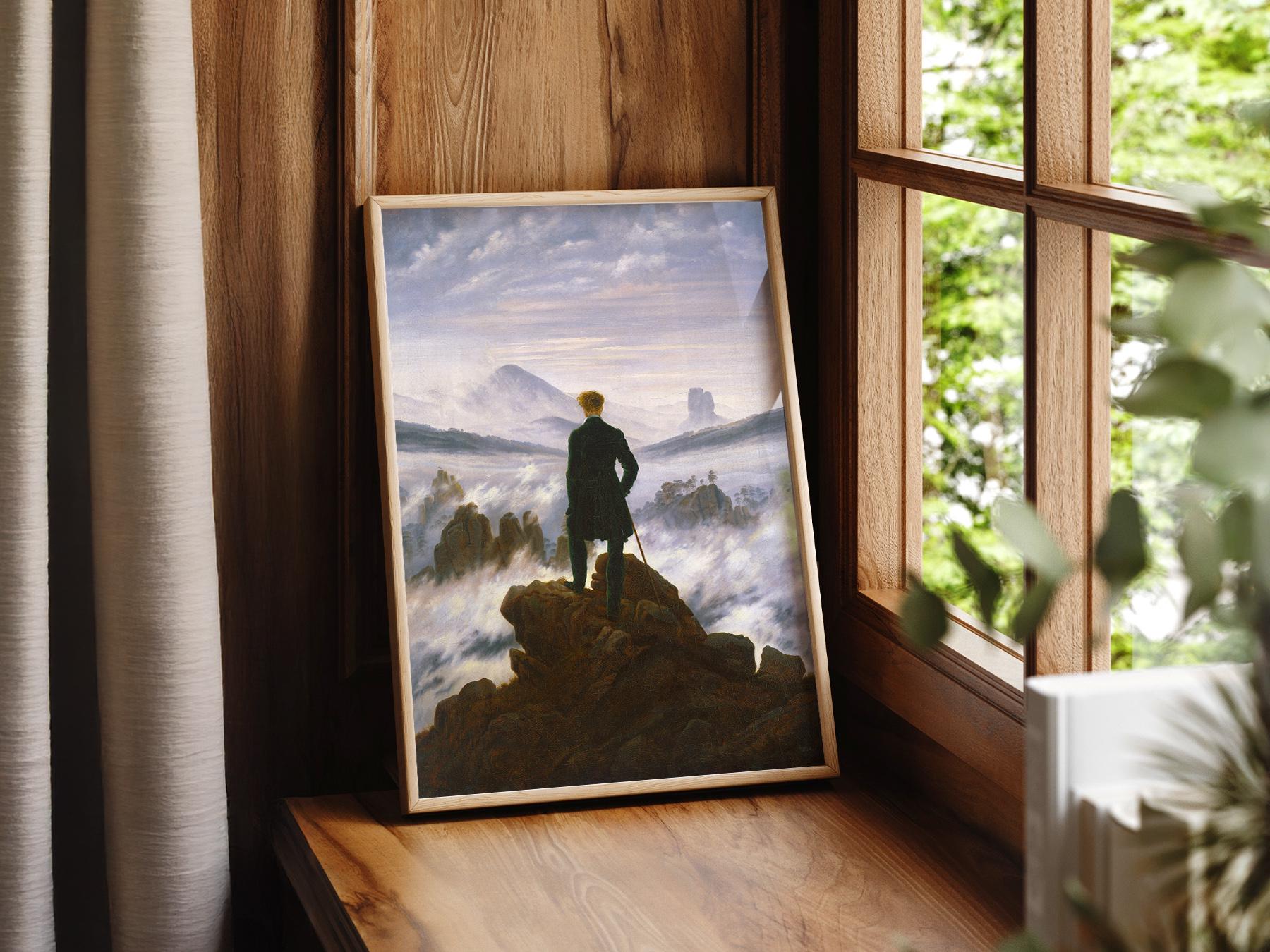 Caspar David Friedrich Wanderer Above the Sea of Fog – classic art print reproduction