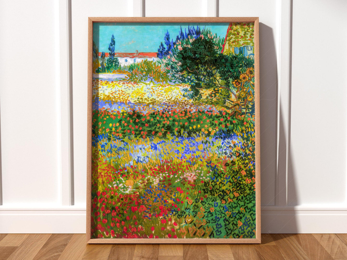 Vincent Van Gogh Flowering Garden Print – Famous – fine art print wall decor