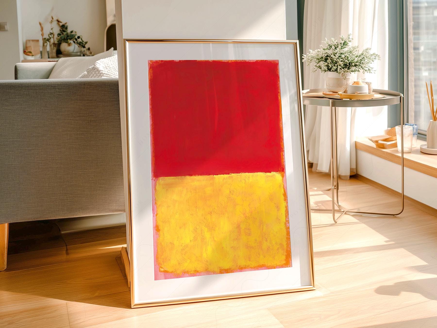 Mark Rothko Red and Yellow Abstract Art Print – Modern – gallery wall art poster