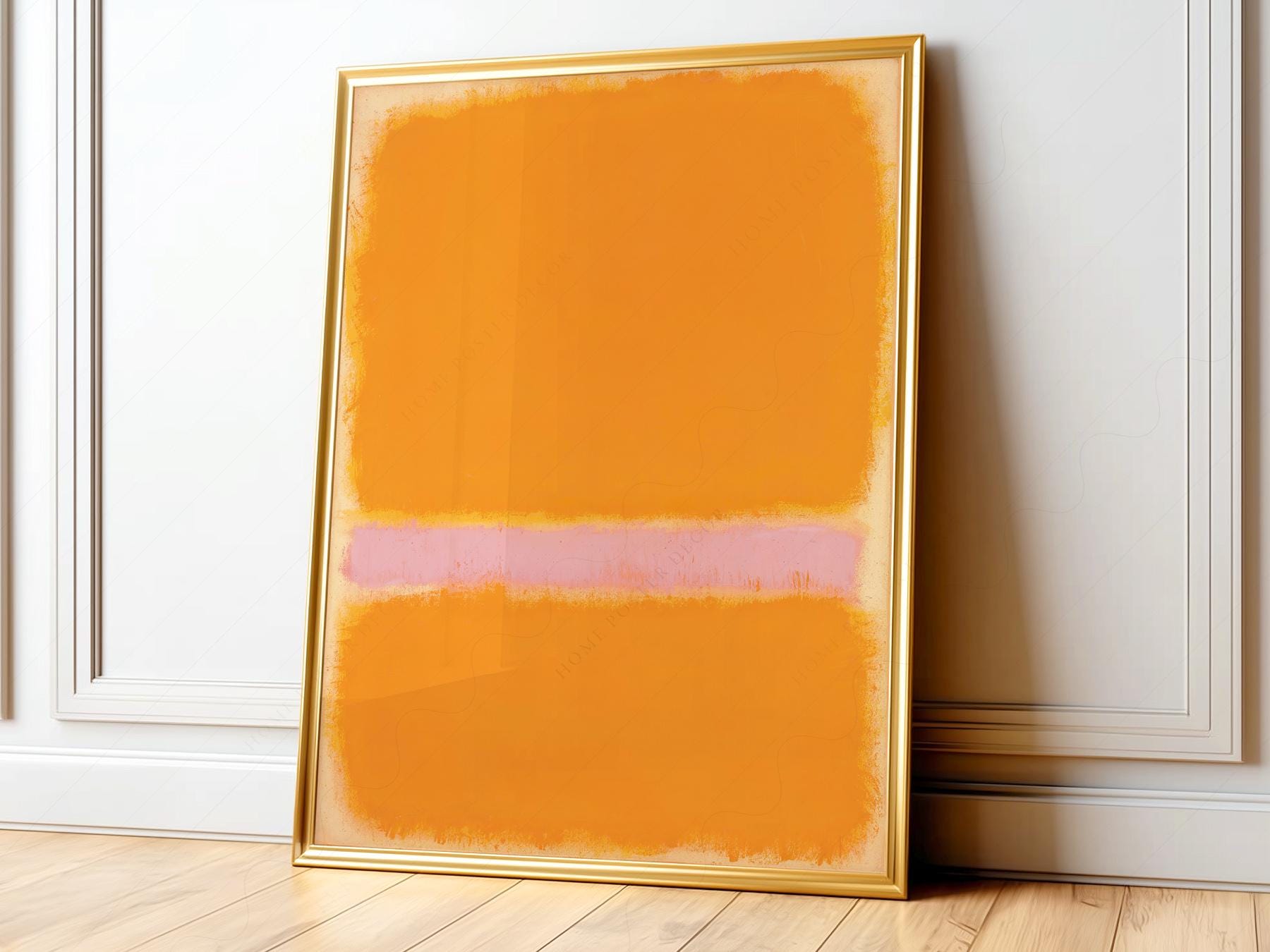 Mark Rothko inspired orange and pink abstract color field art print for modern wall decor.