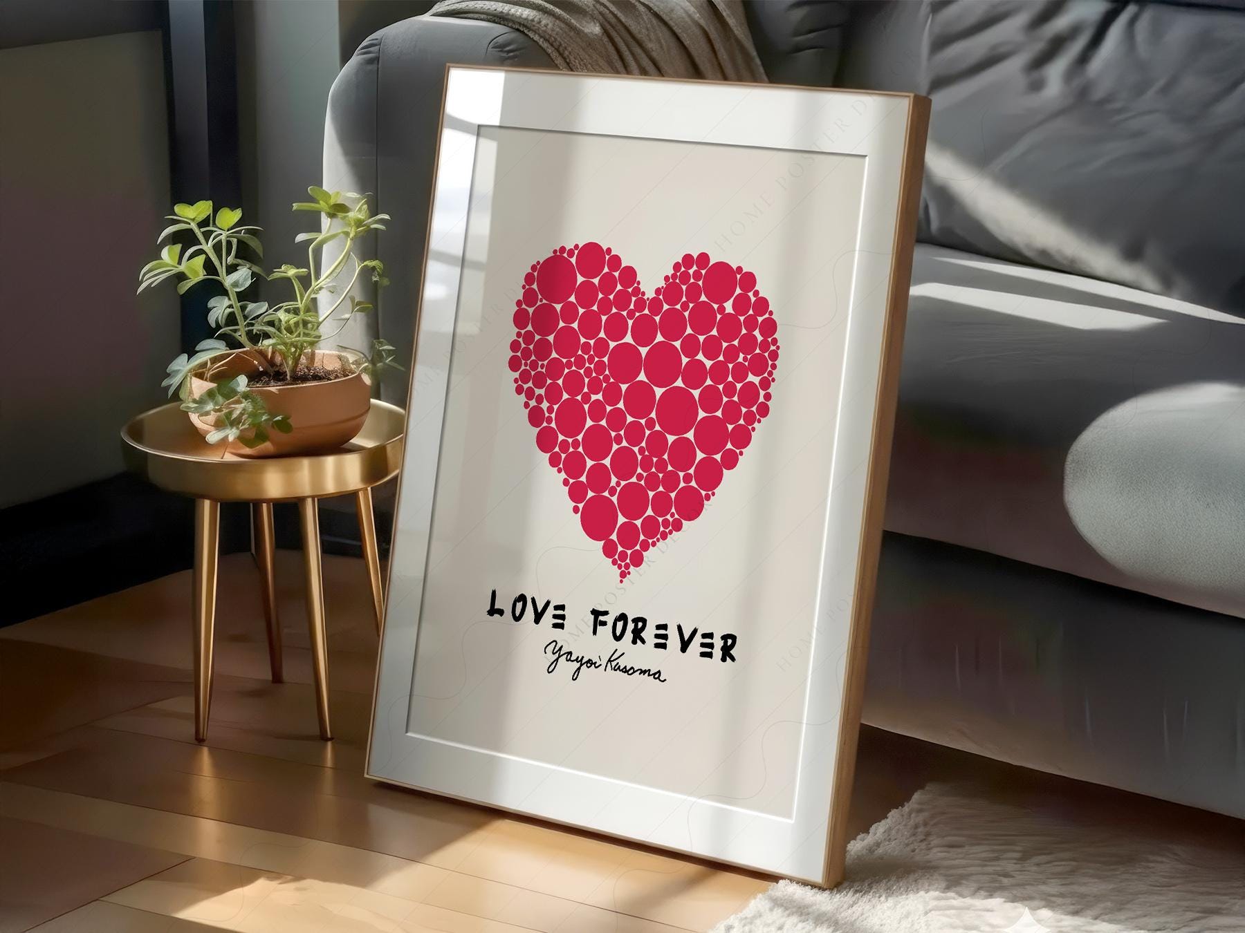 Yayoi Kusama Love Forever Art Print – Red Heart Polka – archival paper art print
