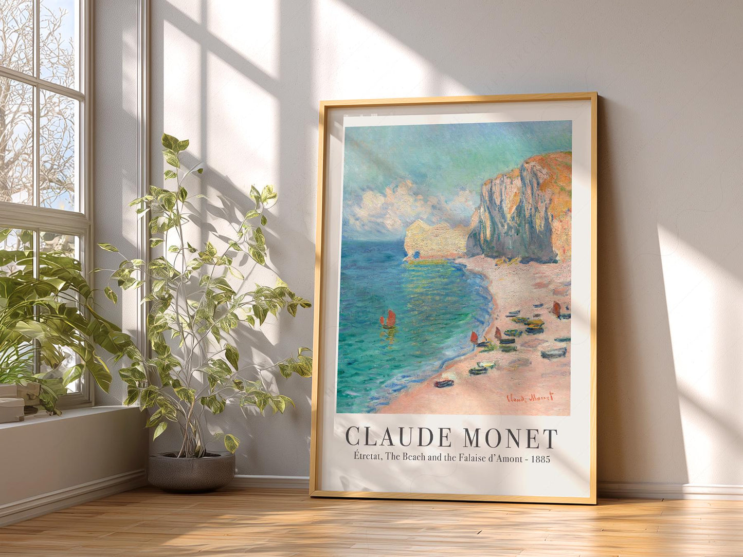 Claude Monet Étretat Beach and Falaise d'Amont Print – archival paper art print