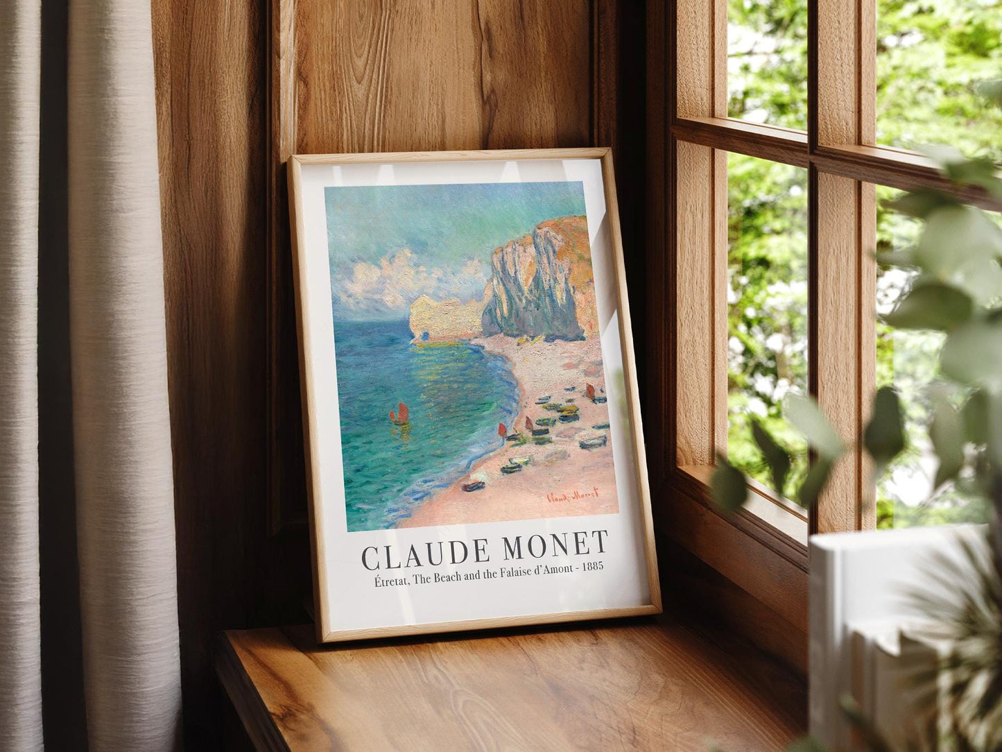 Claude Monet Étretat Beach and Falaise d'Amont Print – museum quality art print