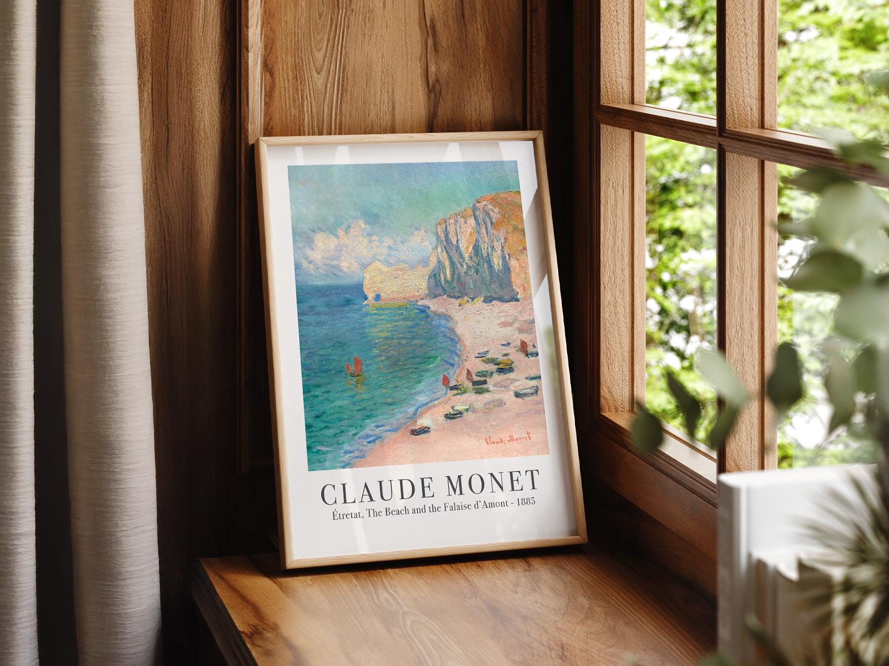 Claude Monet Étretat Beach and Falaise d'Amont Print – museum quality art print