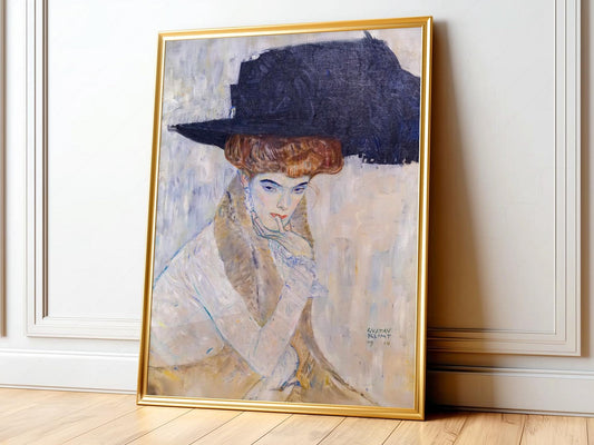 Gustav Klimt The Black Feather Hat Print – Elegant – fine art print wall decor