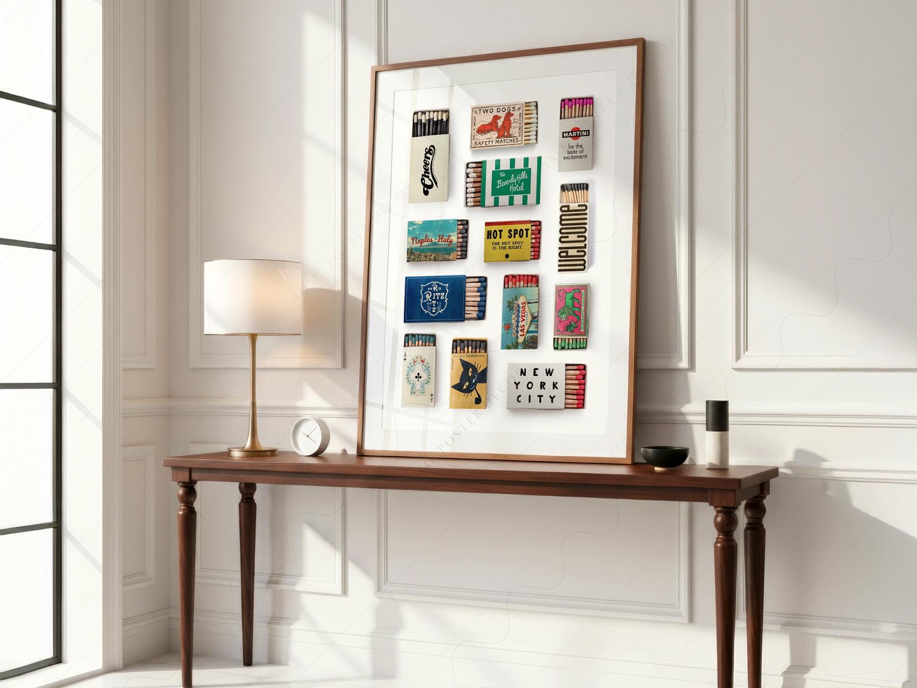 Vintage Matchbox Collection Print – Retro Travel Wall – retro travel wall art print