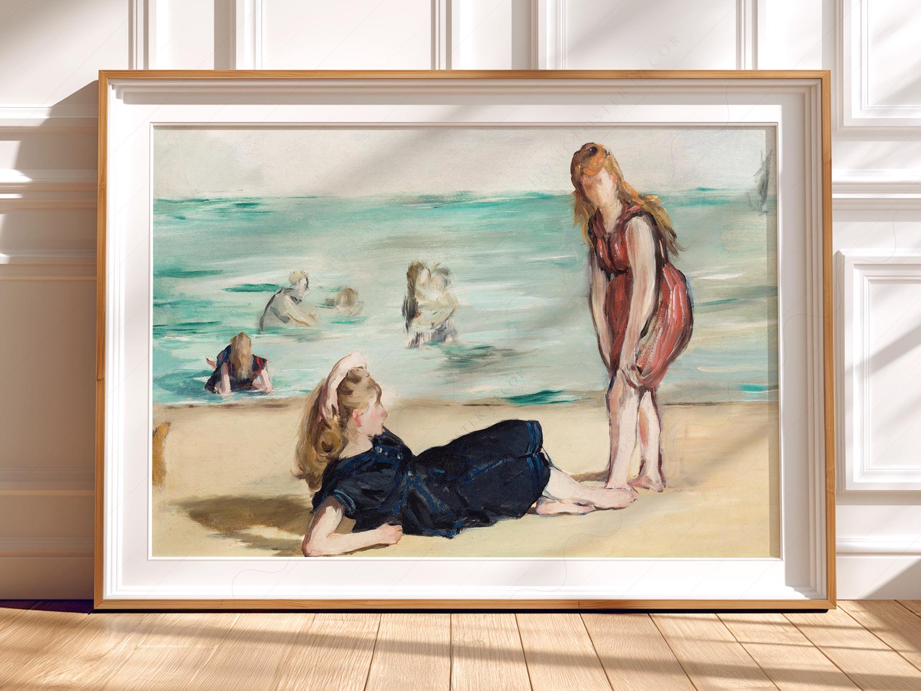 Edouard Manet On the Beach Art Print – Classic Coastal – high quality art print