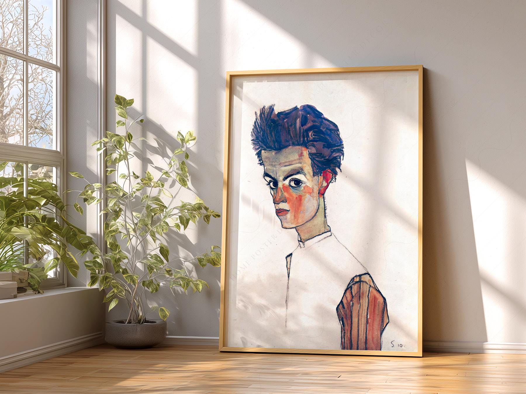 Egon Schiele Self-Portrait Art Print – Expressionist – archival paper art print