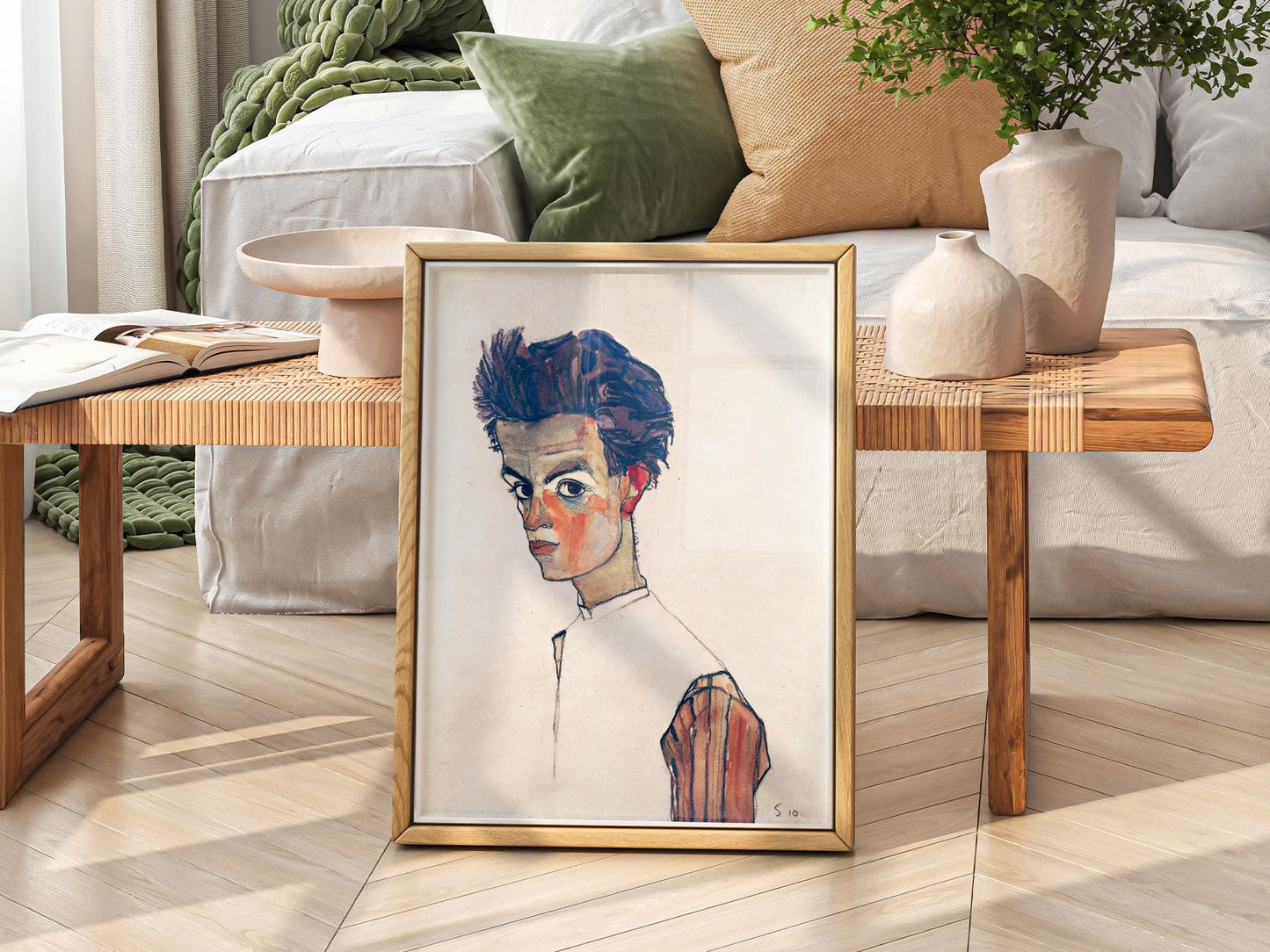 Egon Schiele Self-Portrait Art Print – Expressionist – high quality art print