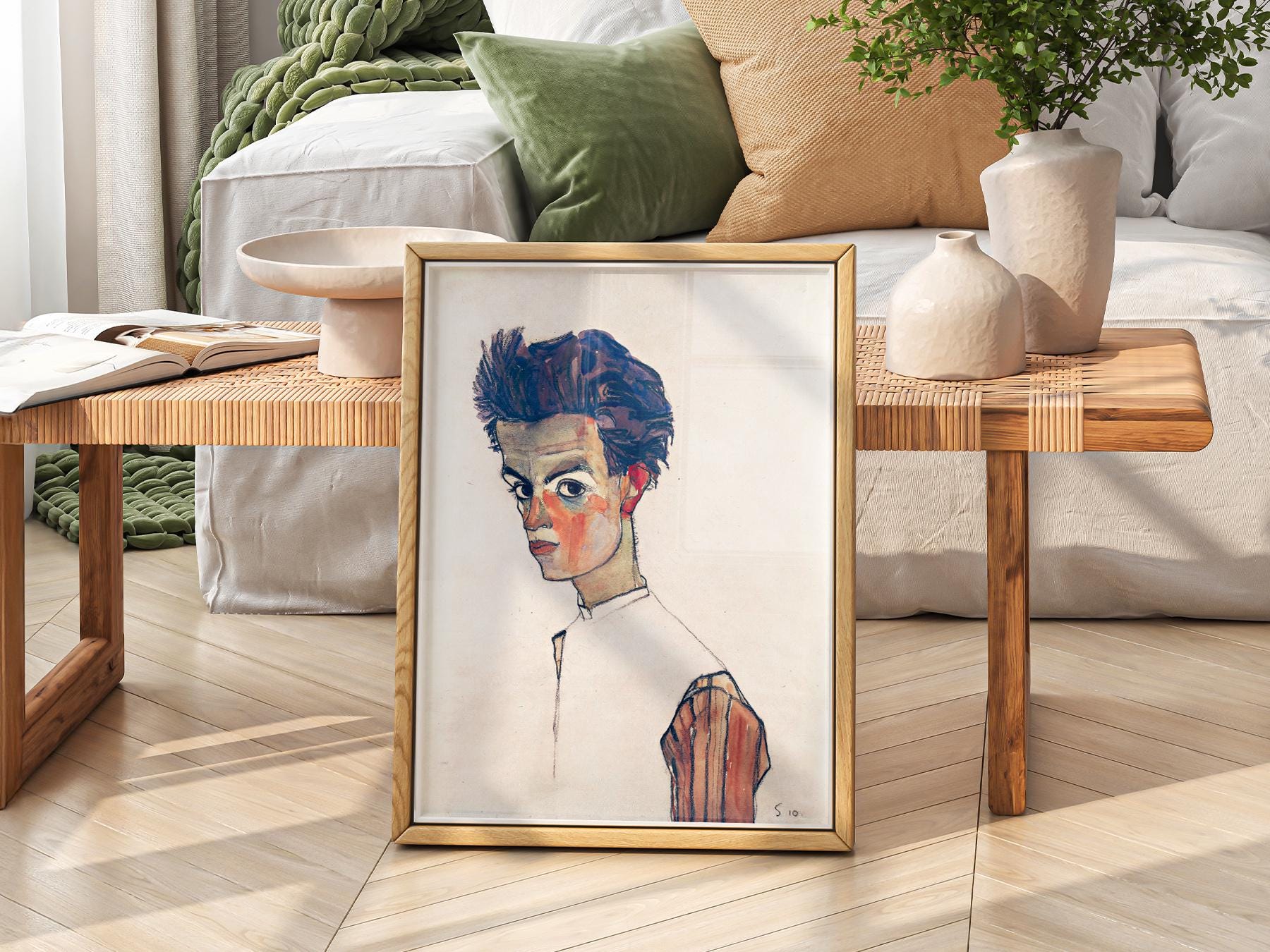 Egon Schiele Self-Portrait Art Print – Expressionist – high quality art print