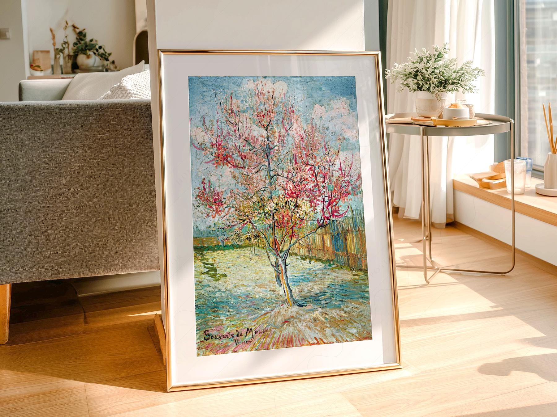 Vincent Van Gogh Pink Peach Trees Art Print – Famous – high quality art print