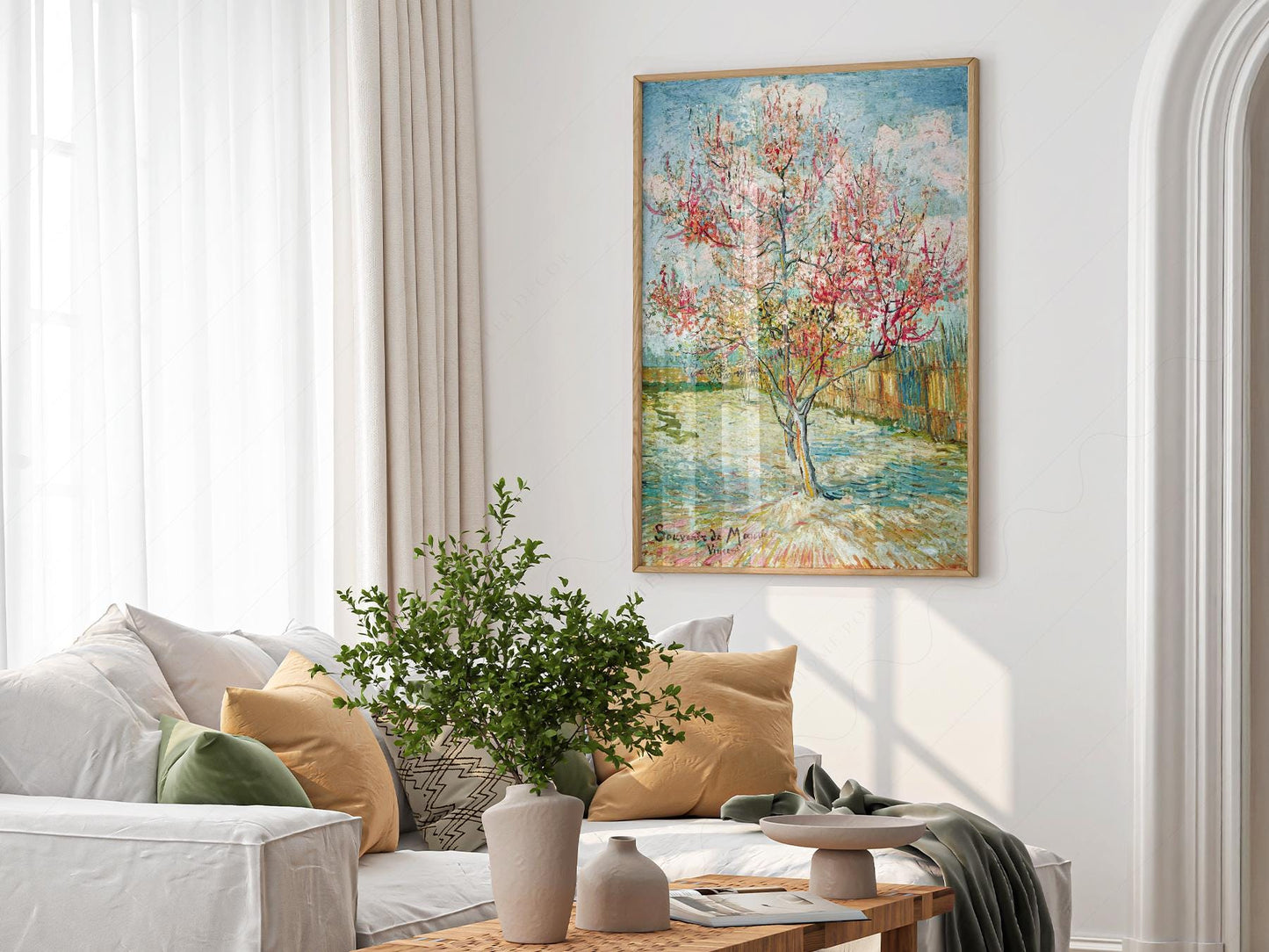 Vincent Van Gogh Pink Peach Trees Art Print – Famous – art poster for living room