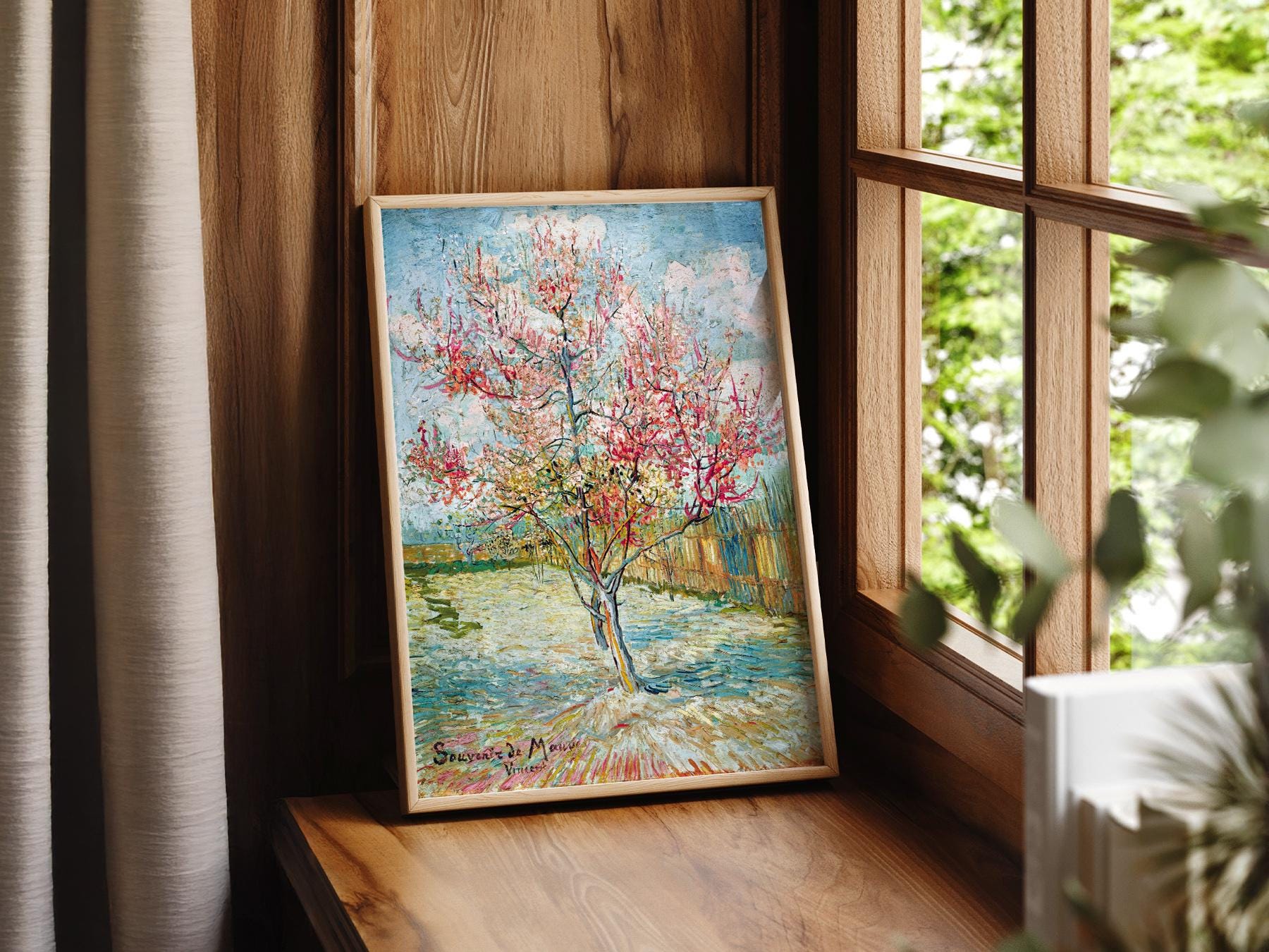 Vincent Van Gogh Pink Peach Trees Art Print – Famous – archival paper art print