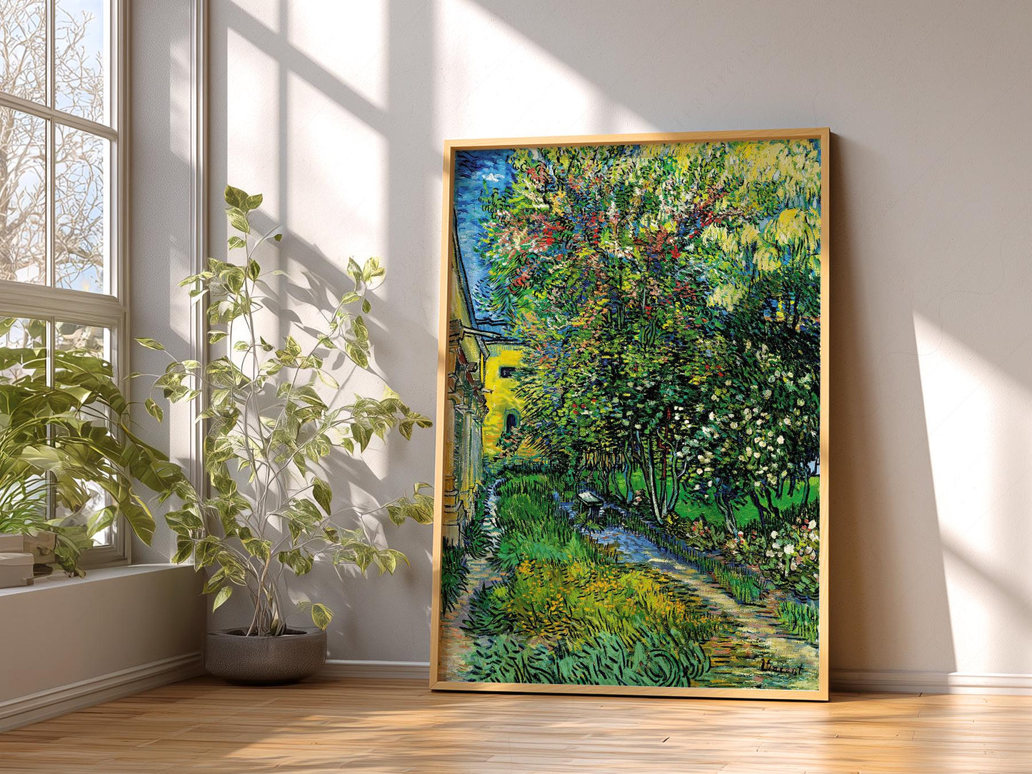 Van Gogh The Garden of the Asylum at Saint-Rémy Print – art poster for living room