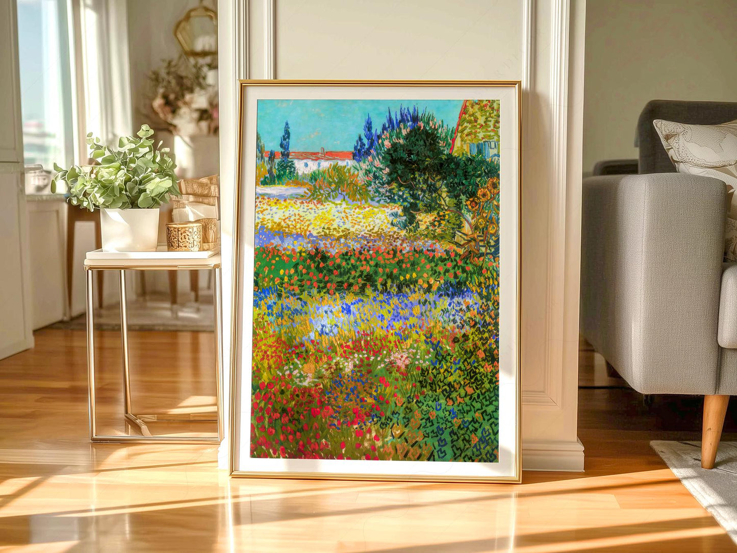 Vincent Van Gogh Flowering Garden Print – Famous – fine art wall poster