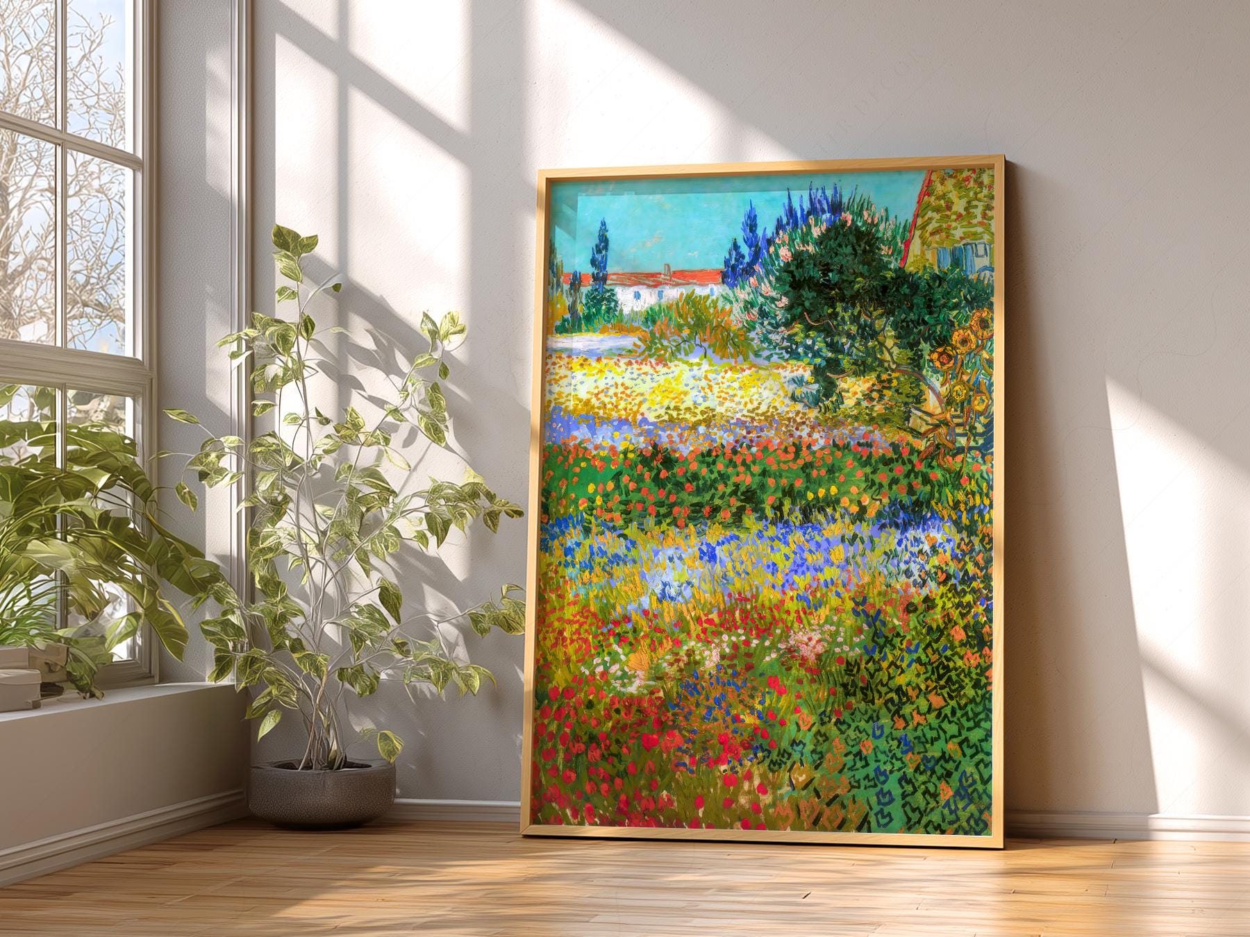 Vincent Van Gogh Flowering Garden Print – Famous – art poster for living room