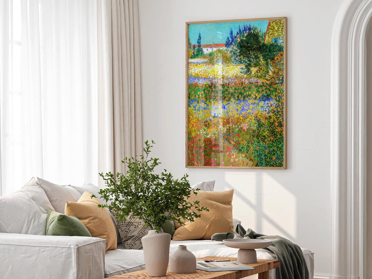 Vincent Van Gogh Flowering Garden Print – Famous – exhibition poster wall art