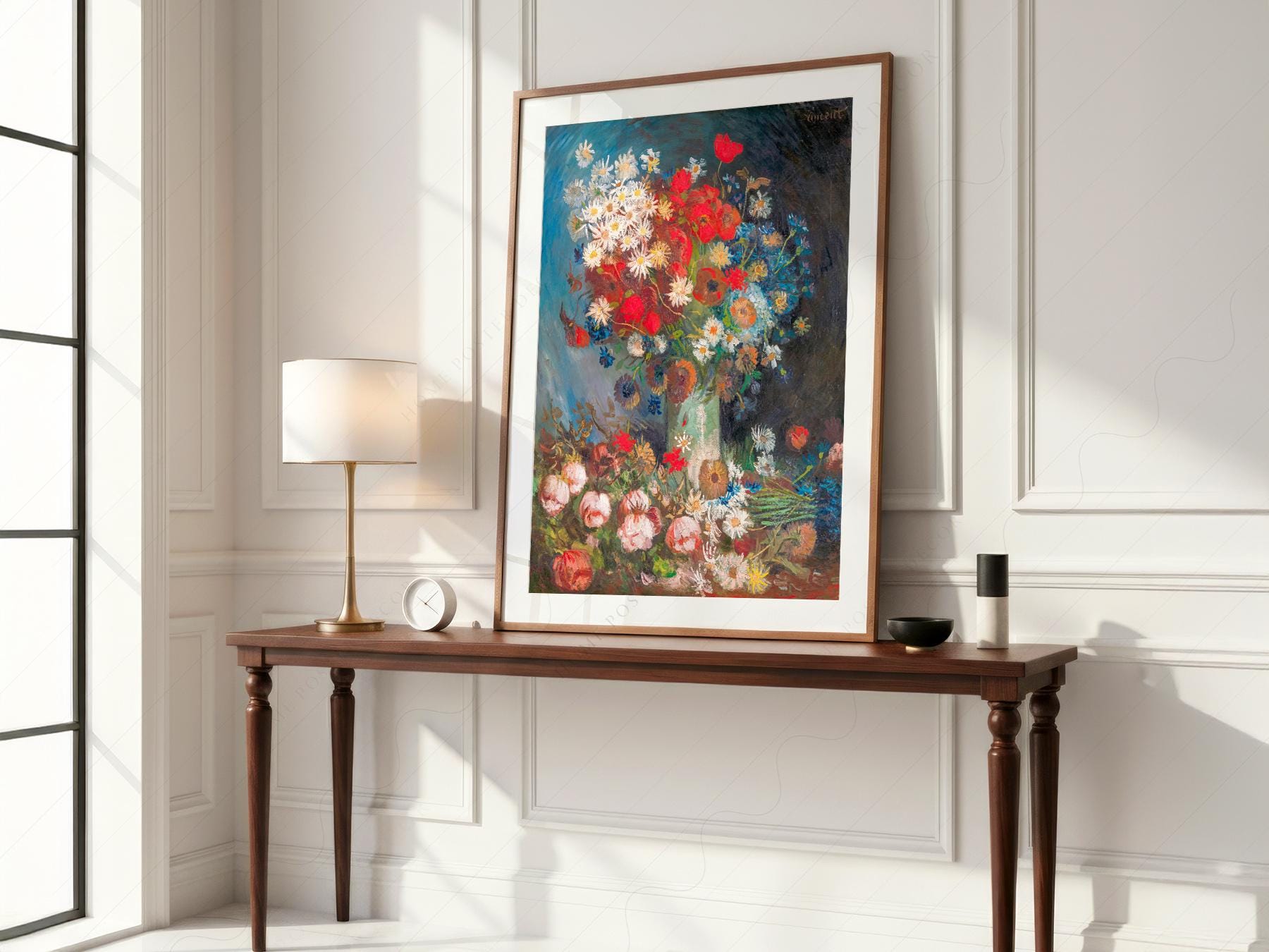 Van Gogh Vase with Poppies and Daisies Art Print – exhibition poster wall art